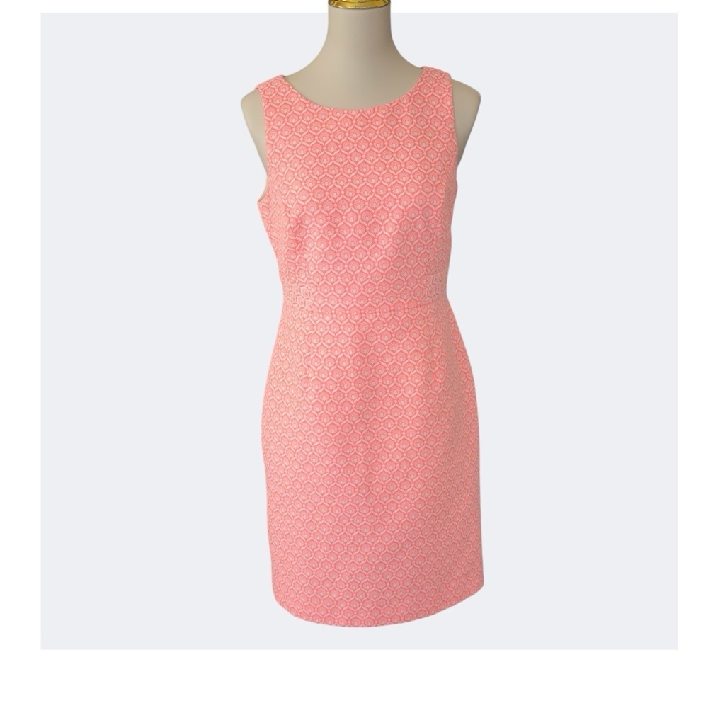 Antonio Melani Coral Geometric Jacquard Sleeveless Sheath Dress Size 6 - Picture 3 of 13